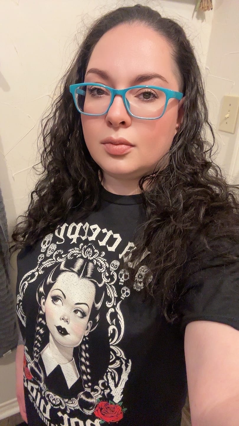 Customer photo review of La Creepy Por Vida Goth T-Shirt
