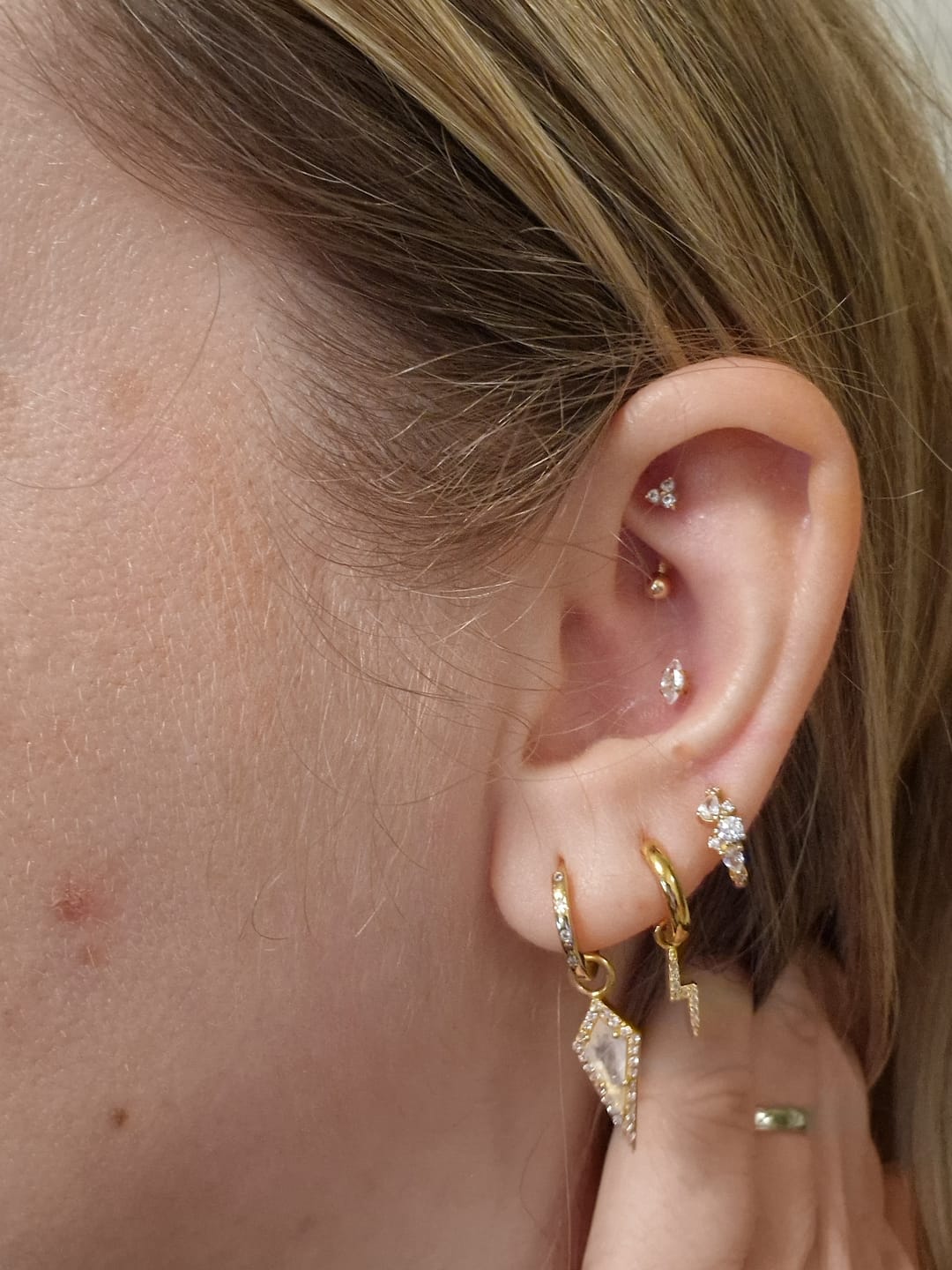 Customer photo review of AURA Mini Moonstone Pavé Kite Charm