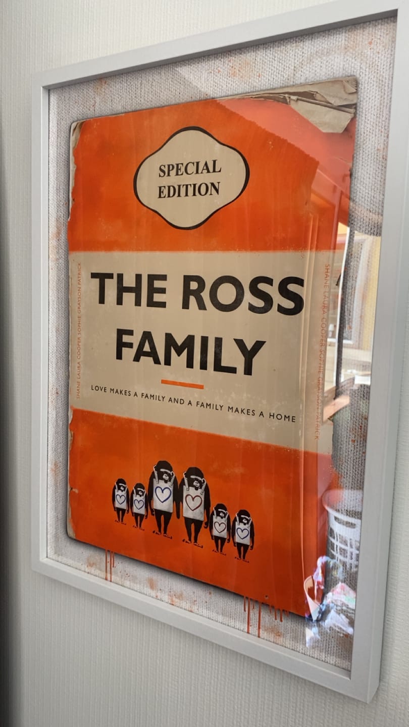 Customer photo review of Personalised Book Cover Art Print (Family Edition) New Colours!