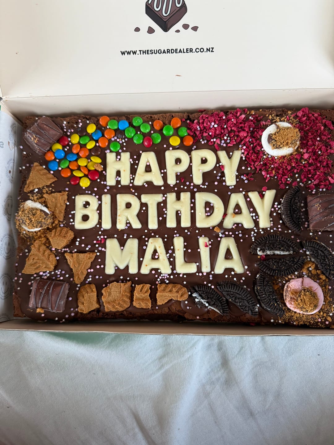Customer photo review of Mega custom message loaded brownie