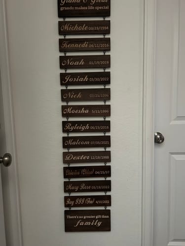 Customer photo review of Personalized Grandkids Hanging Sign (Engraved) Family Keepsake