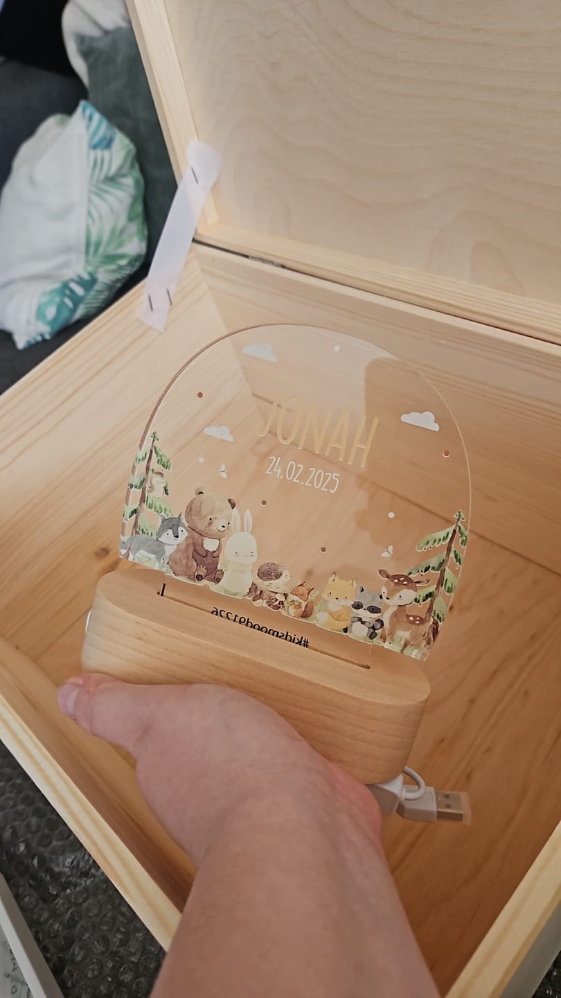 Customer photo review of LED Nachtlicht Kinder personalisiert - Niedliche Waldfreunde