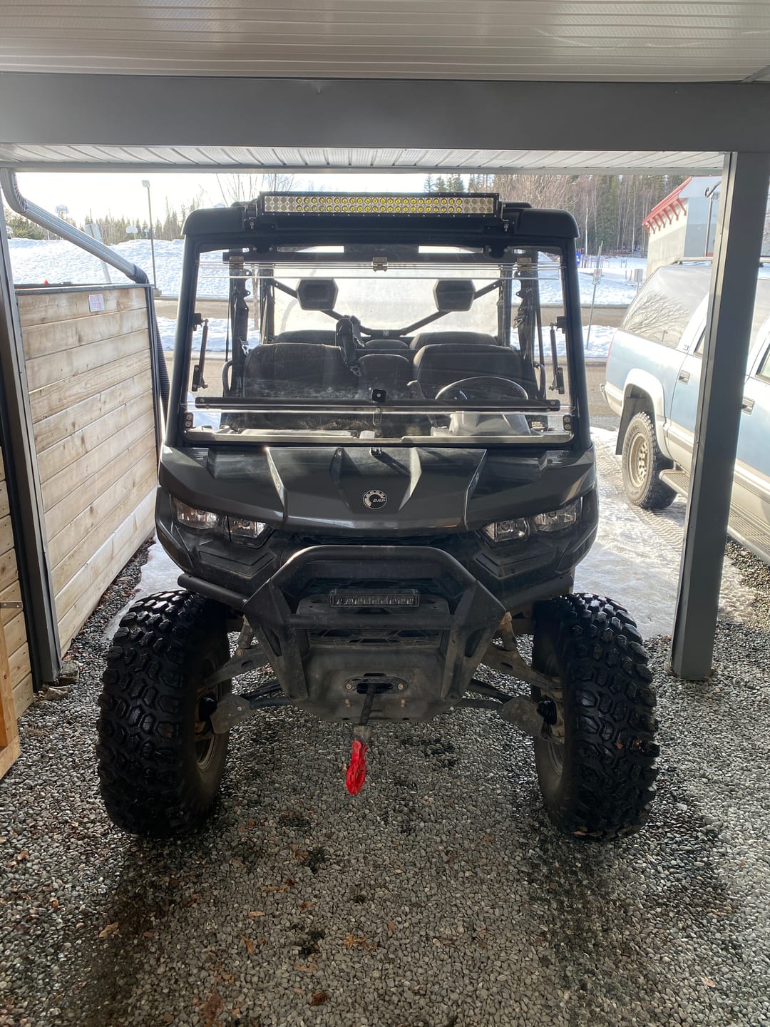Customer photo review of 2-in-1 Flip Windshield 1/5" Thick Polycarbonate for Can-Am Defender HD5/8/10