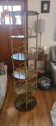Customer photo review of Flycity 3-5 Tier Rotating Bookshelf With 360° Spinning Display