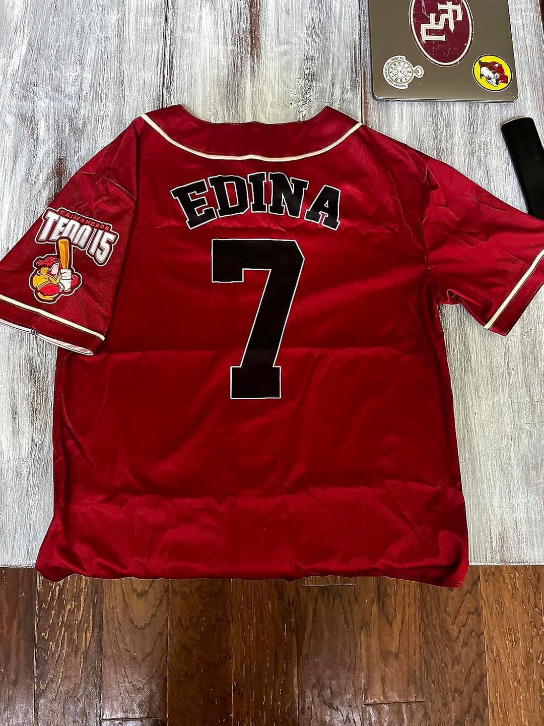 Customer photo review of Custom Baseball Jersey Navy and Red - Design Your Own