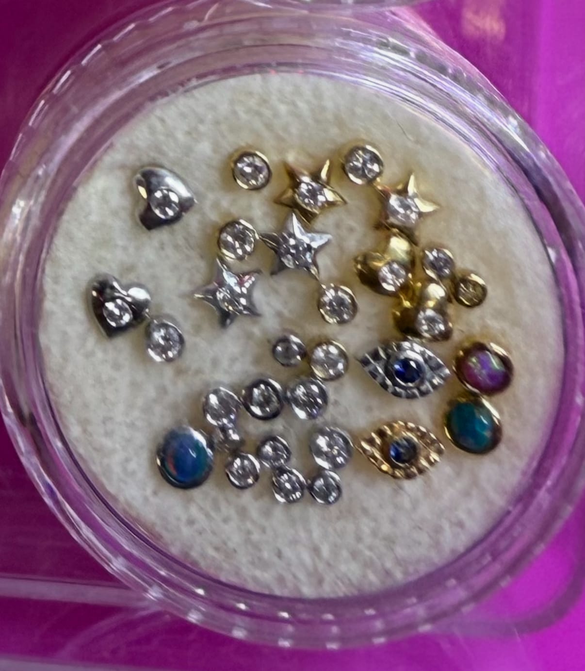 Customer photo review of Evil Eye with Sapphire White Gold 18-karat