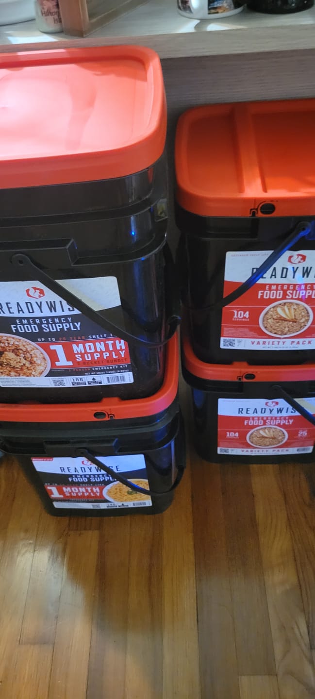Customer photo review of 104 Serving Variety Pack Bucket BOGO New