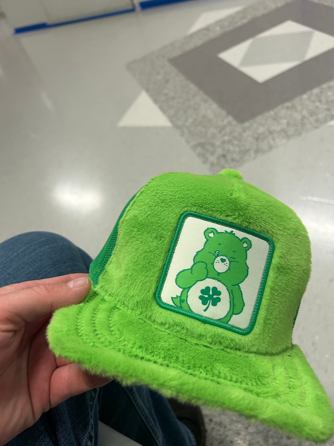 Customer photo review of OVERLORD X Care Bears:  Good Luck Bear Trucker Cap