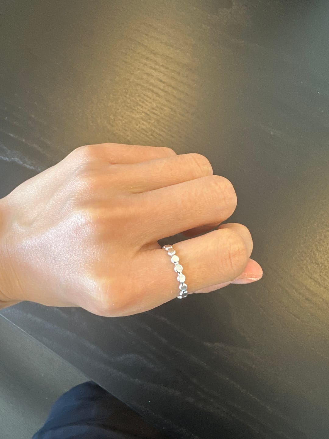 Customer photo review of Smooth Beaded Ring