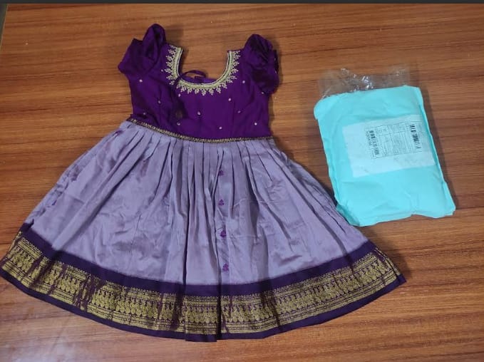 Customer photo review of Wine with Lavender baby girl traditional ethnic dress