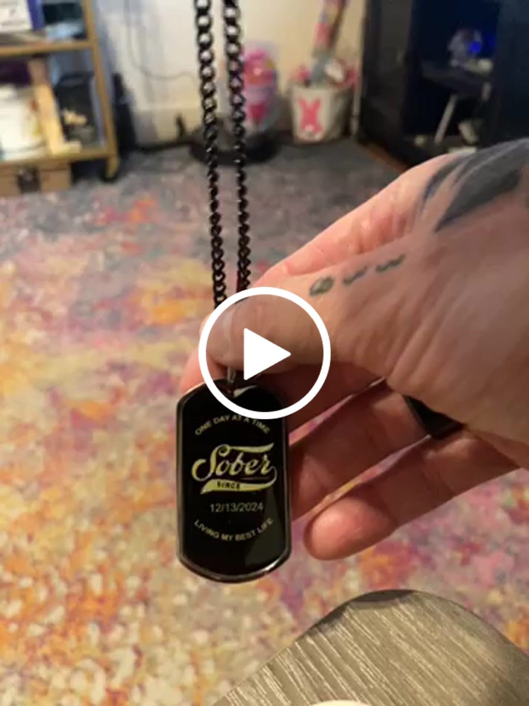 Customer video review of Loosid Sober Since Dog Tag w/Personalized Sobriety Date