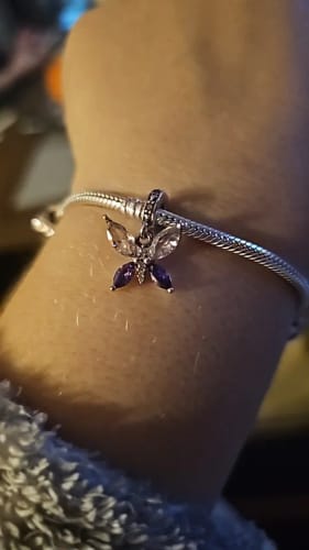 S. review of 925 Sterling Silver Purple Butterfly Charm image 1 out of 1