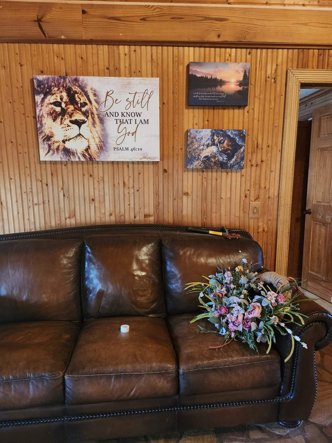 Customer photo review of Psalm 121:1-2 My Help Cometh From The Lord Wall Art Canvas