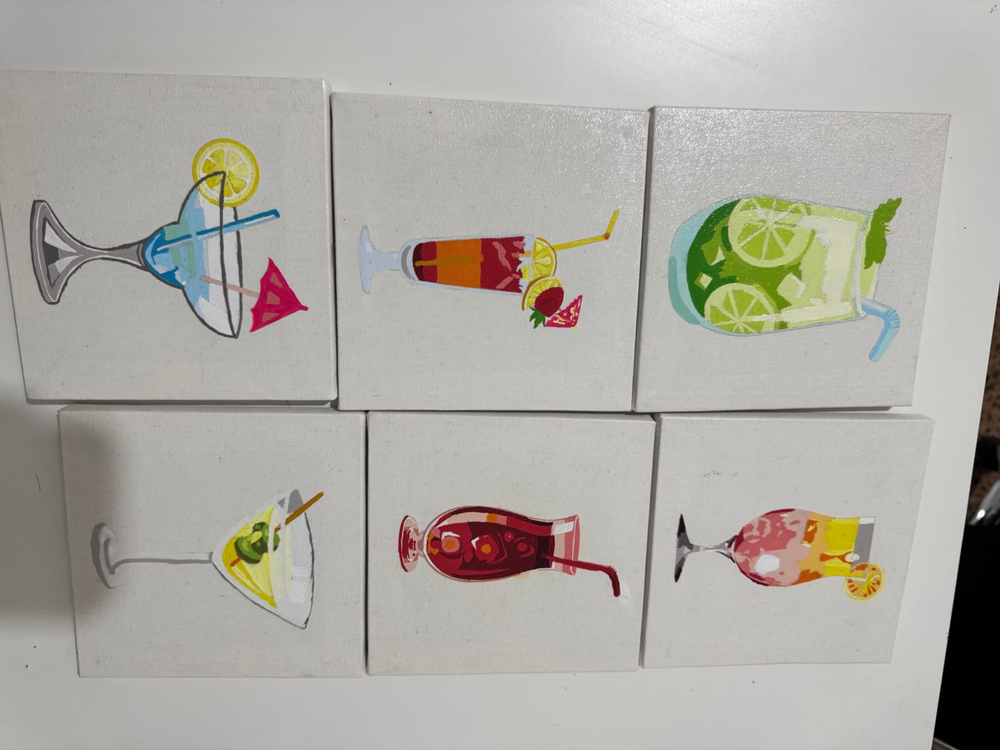 Customer photo review of 6 Mini Paintings - Cocktail Set