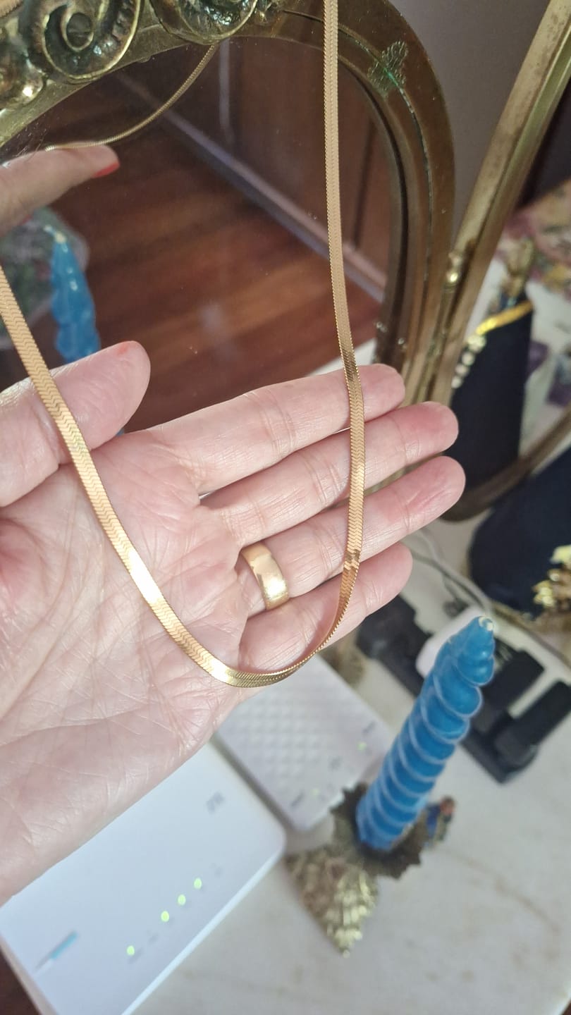 Customer photo review of Colar Malha Snake Dourado Banhado em Ouro 18K