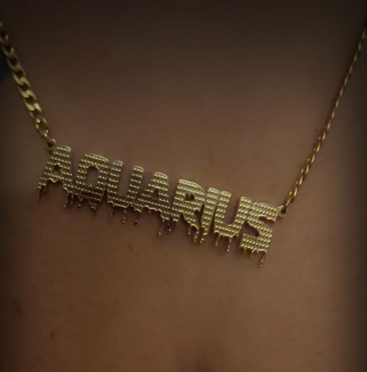 Customer photo review of Drippy Name Necklace w/ Cuban Chain