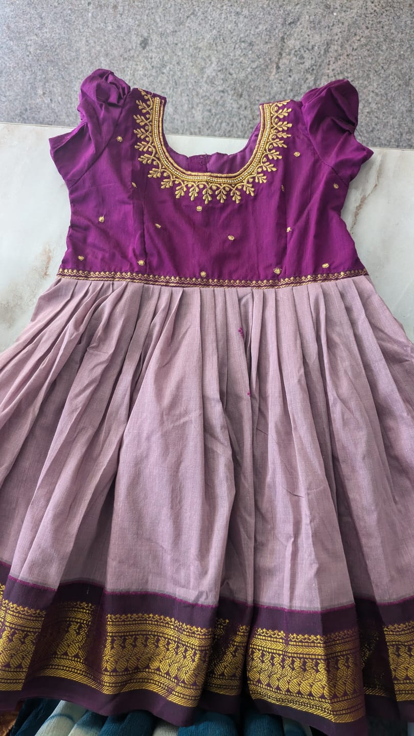 Customer photo review of Wine with Lavender baby girl traditional ethnic dress