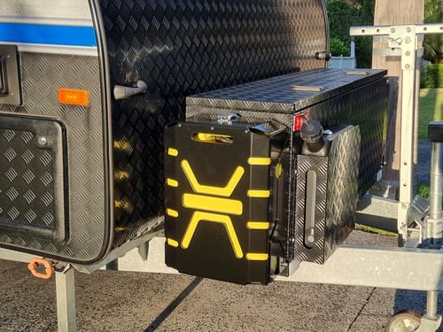 Customer photo review of Lockable 22L Jerry Can Holder - Black