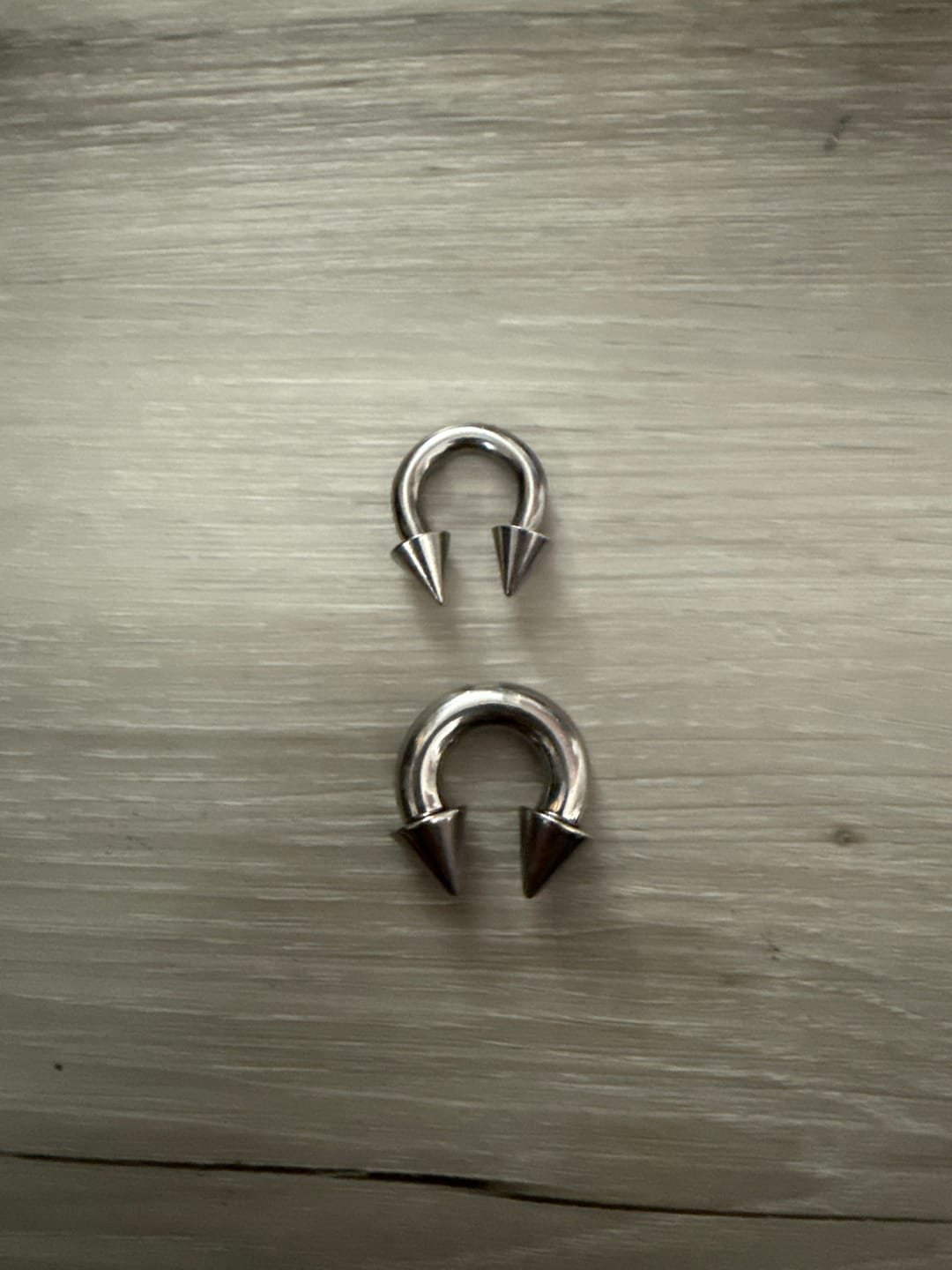 Customer photo review of Large Size BCR Nose Septum Rings Horseshoe Stainless Steel Cartilage Earrings Helix Lip Piercing