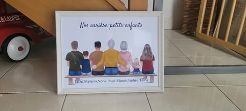 Customer photo review of Affiche Personnalisée - Papy Mamie et Petits-Enfants