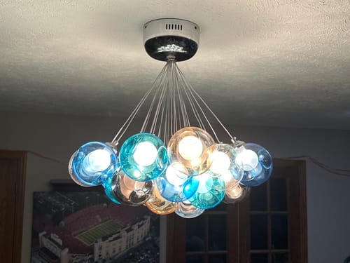 Customer photo review of Modern Multi-Color Cluster Bubble Chandelier