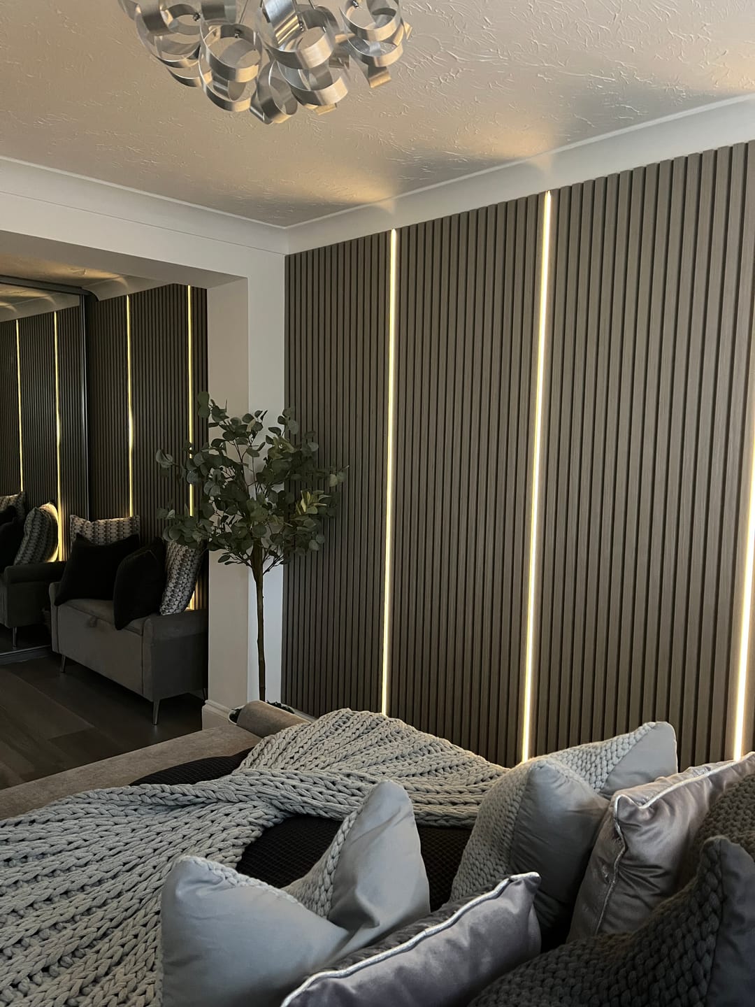 Customer photo review of Sample - Wooden Wall Panel | Grey Walnut