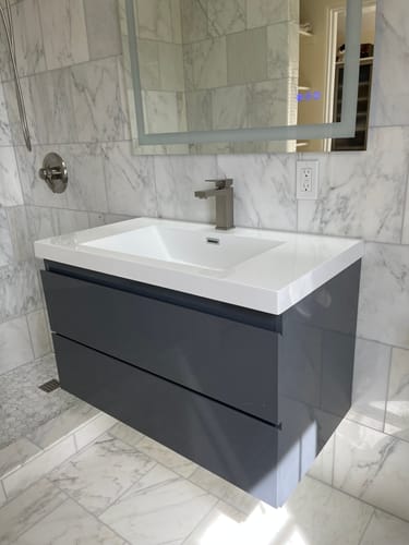 Customer photo review of Monterey Floating Vanity (24"-84")