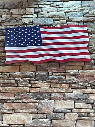 Customer photo review of Large Metal American Flag Waving