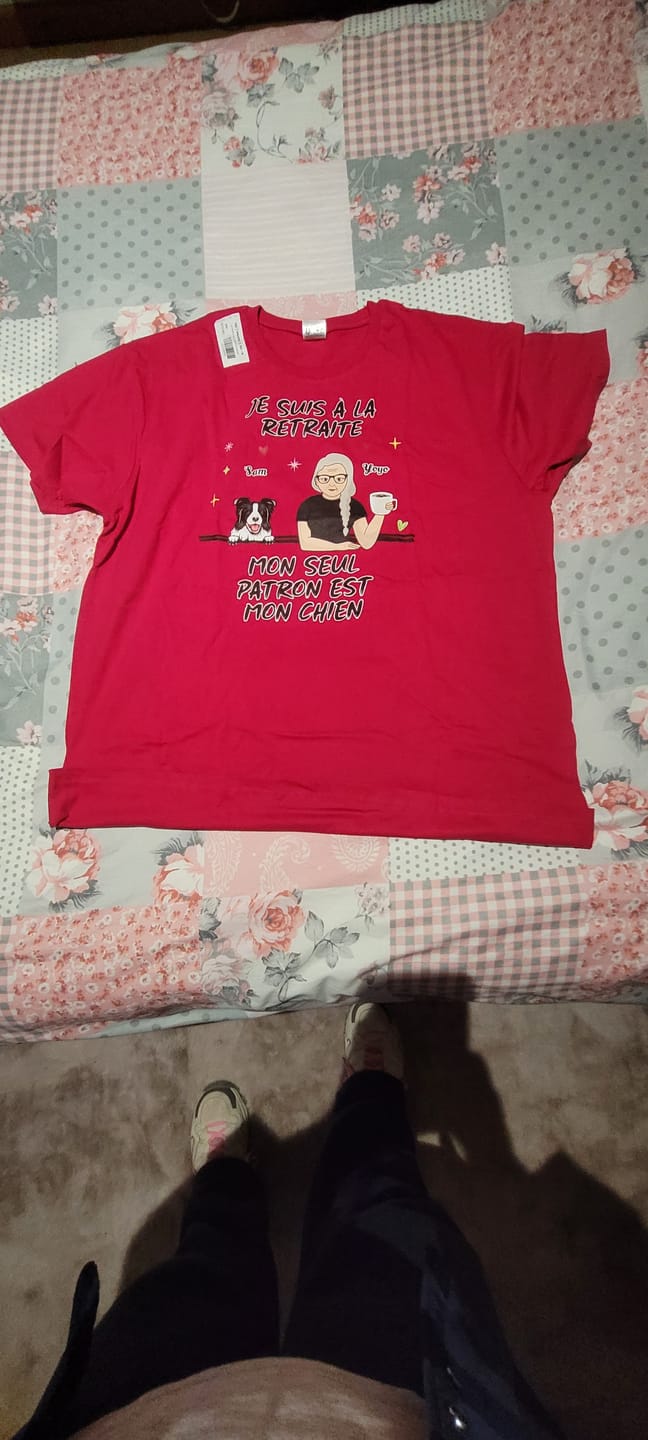 Customer photo review of Je suis à la retraite - T-Shirt personnalisé