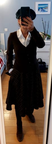 Customer photo review of Midi Wool Plaid Swing Winter Skirt 5329
