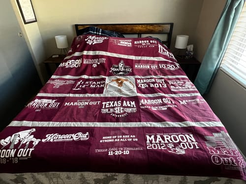 T-shirt quilt from texas a&m university by Becky from CO