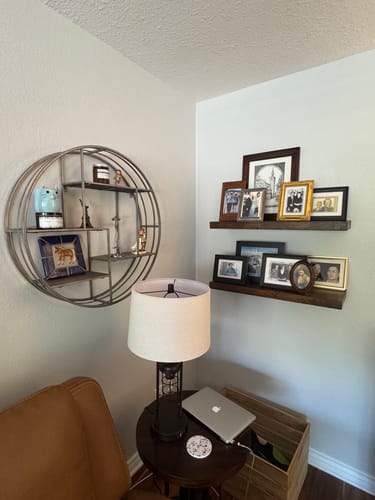Customer photo review of Rustic Floating Shelves
