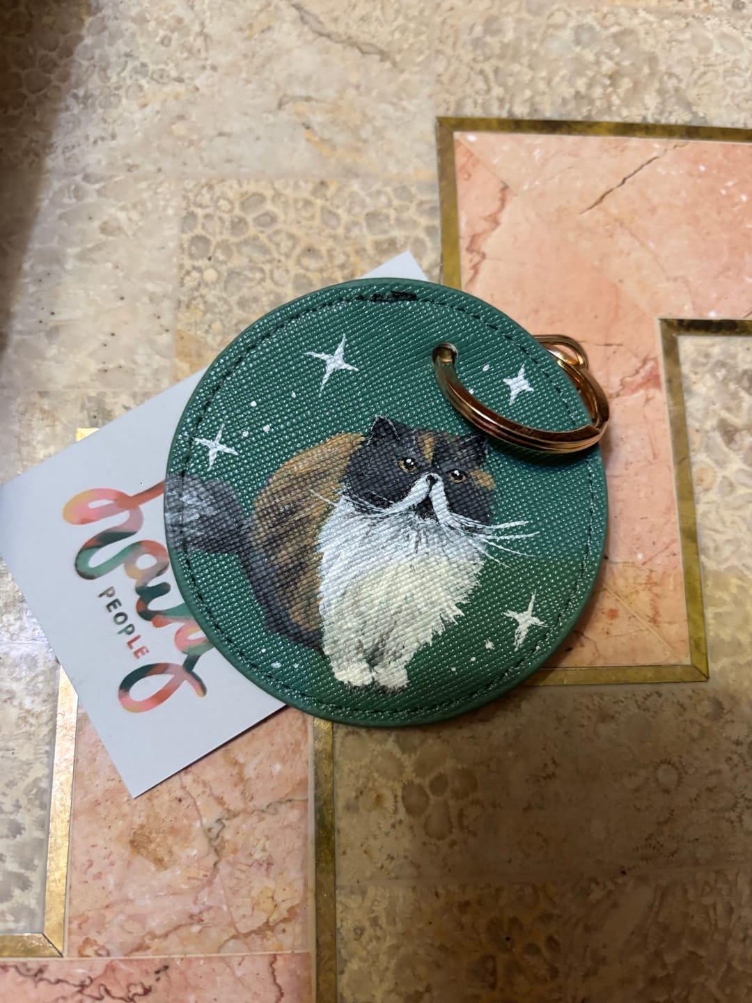 Customer photo review of Pet Portrait Hand Painted Key Ring