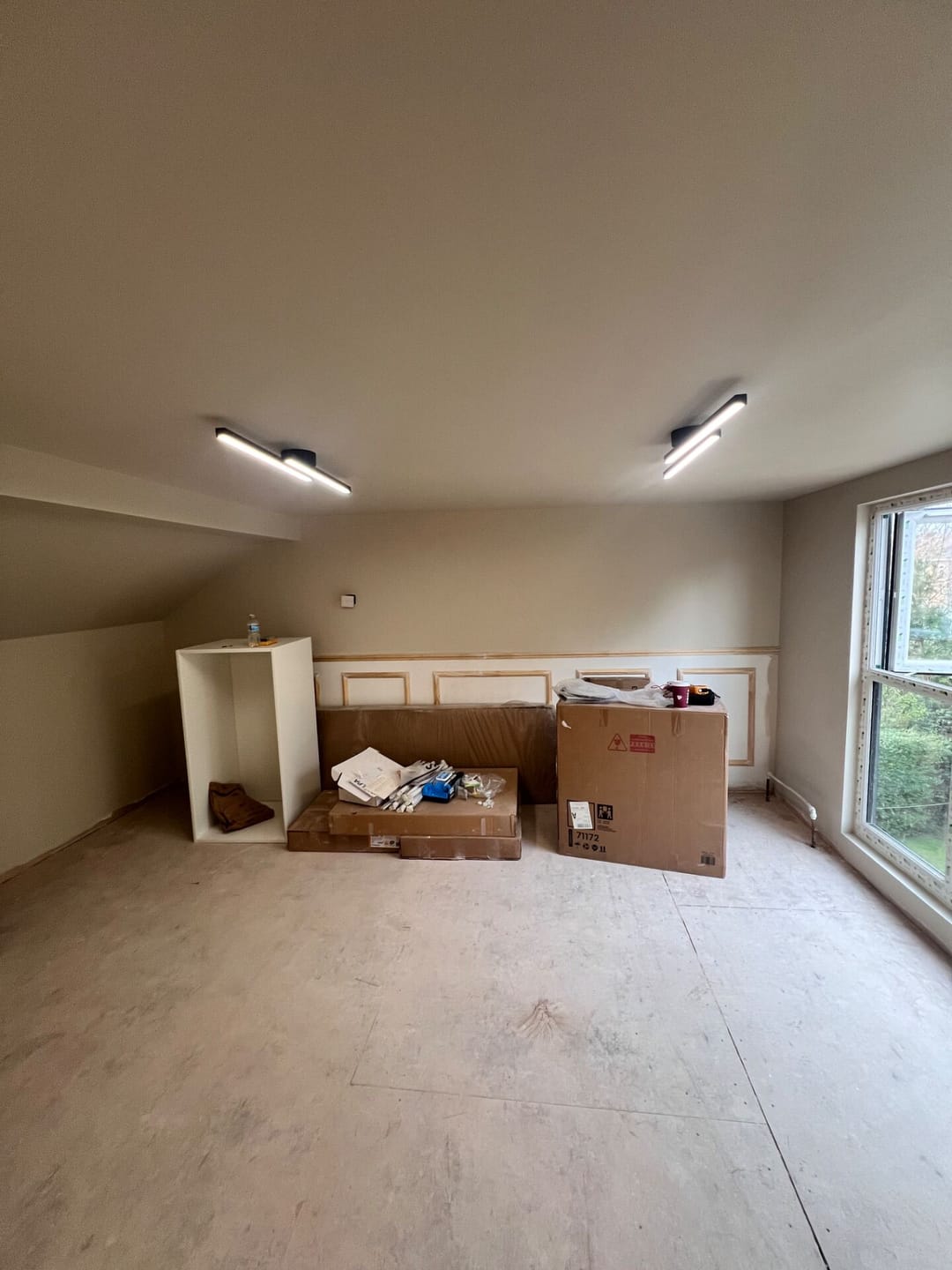 Customer photo review of Dimmable 2-Light Long Strip Linear LED Flush Mount