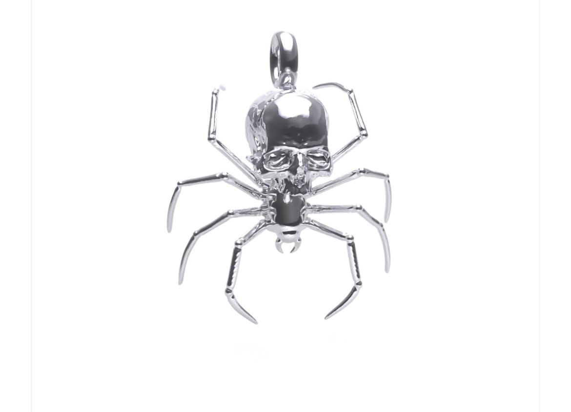 Customer photo review of SPIDER SKULL PENDANT