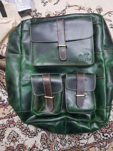 Customer photo review of Greenfield Leather Backpack