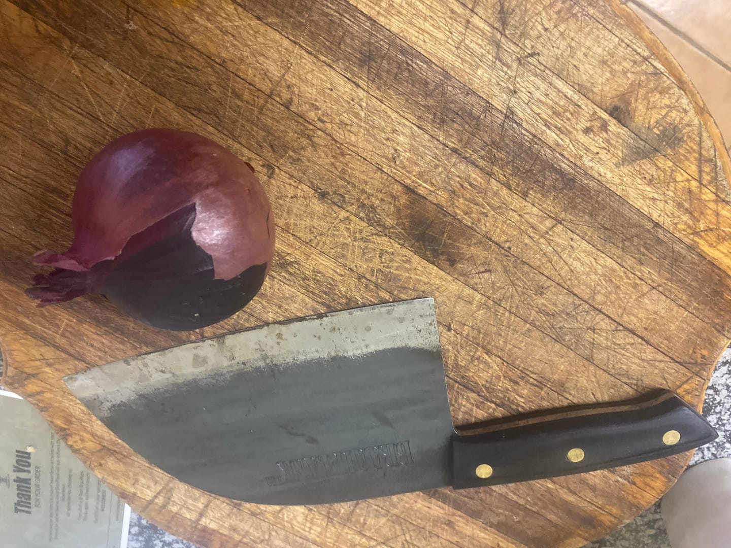 Customer photo review of BraaiPlank™ Hammer Forged Butcher Knife