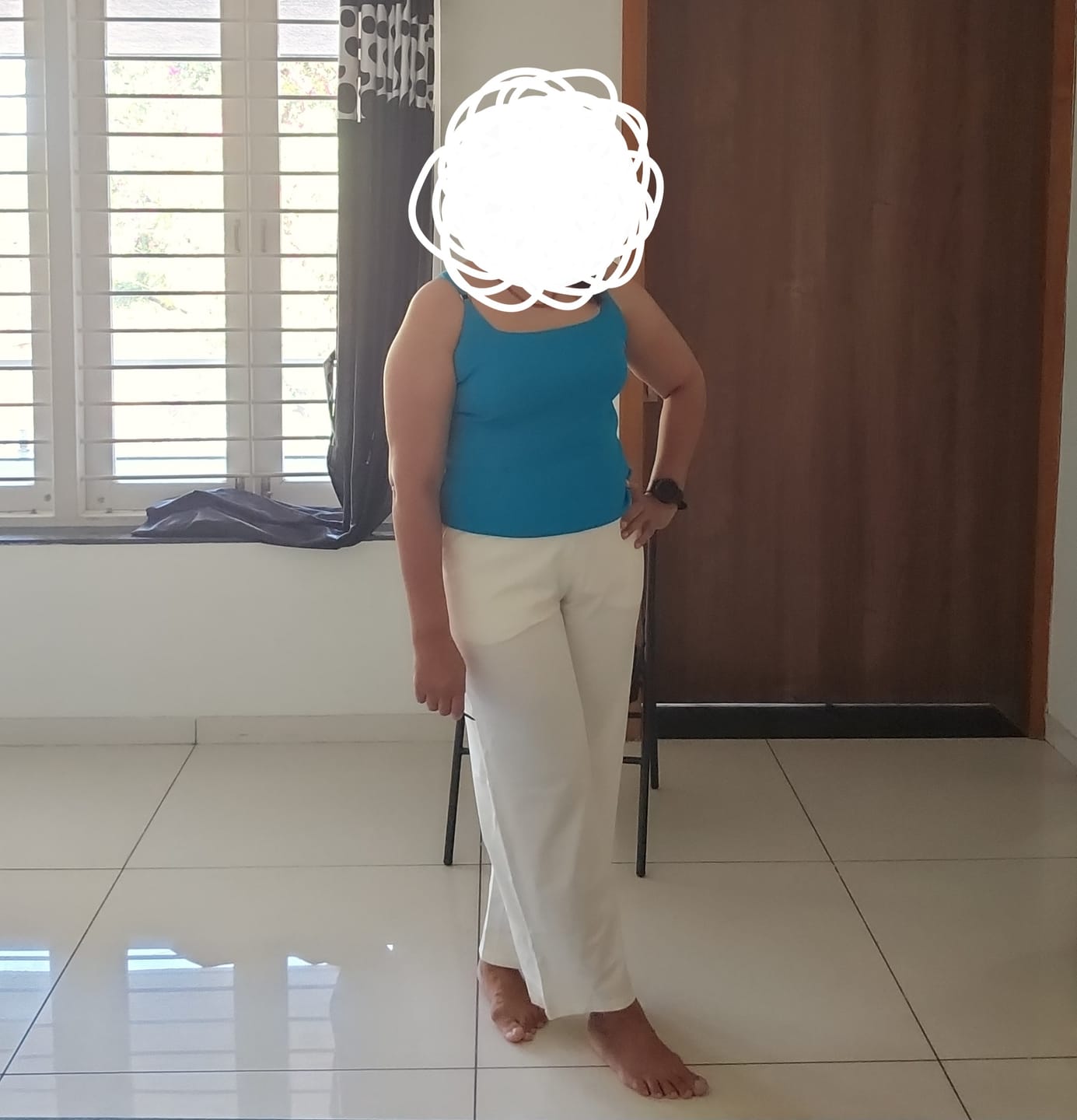Customer photo review of White Wide Leg Pants