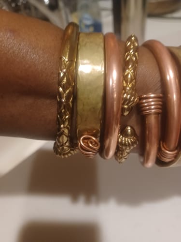 Customer photo review of Copper All Up on Me Bangle