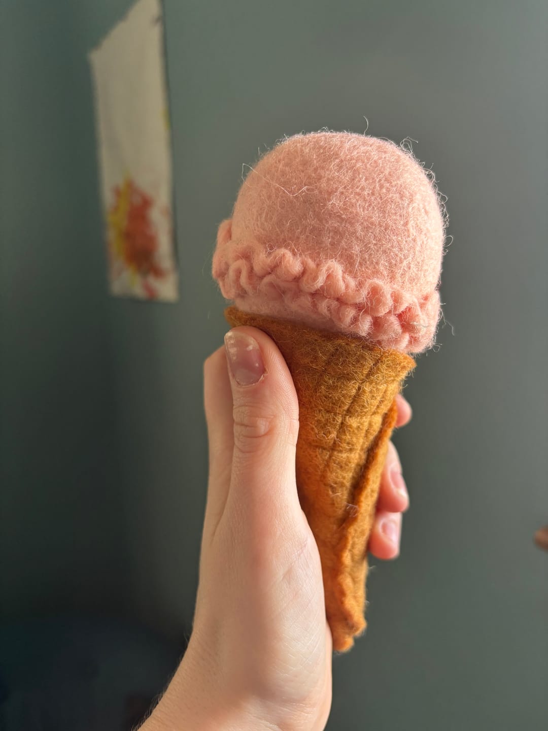 Customer photo review of Felt Ice Cream Set - Waffle Cones and 9 Ice Cream Scoops