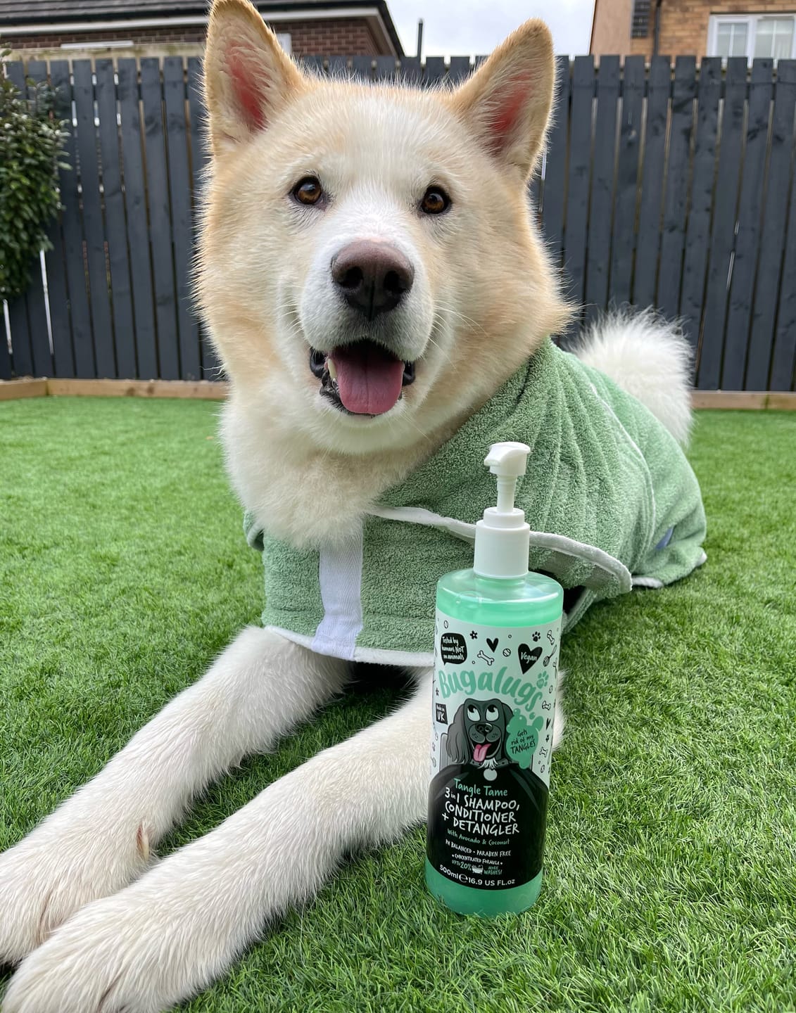 Customer photo review of 3 in 1 Tangle Tame Dog Shampoo, Conditioner & Detangler