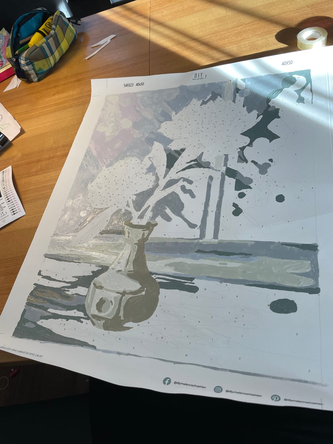 Customer photo review of Malen nach Zahlen - Blume im Wasserglas