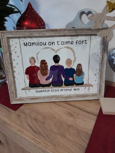 Customer photo review of Affiche Personnalisée - Mamie et Petits-enfants