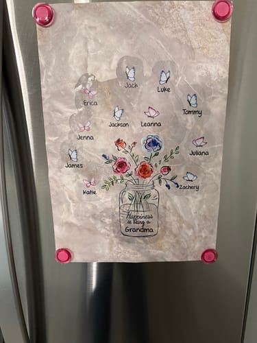 Customer photo review of Happiness Is Being A Grandma Mom Vase of Flower Personalized Decal/Sticker