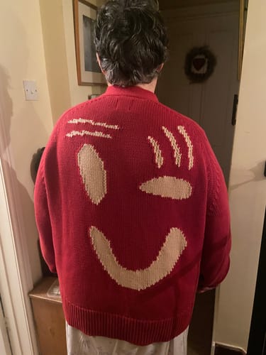 Customer photo review of Feel Good Cardigan - Red