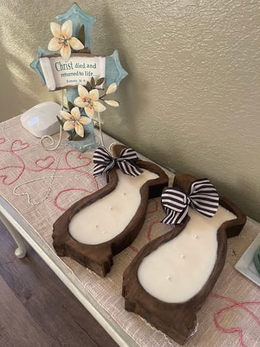 Customer photo review of Crazy Busy Mama Exclusive Tropical Sunrise Scented Wooden Easter Bunny Dough Bowl Candle