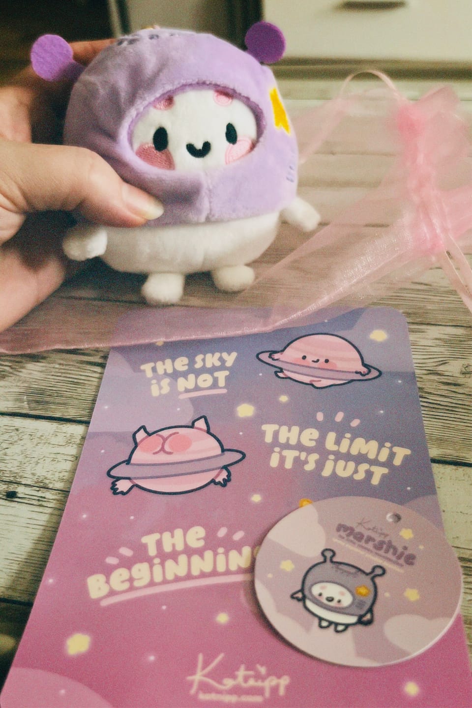 Customer photo review of Marshie Kawaii Astronaut Plush Keychain | Cute Space Plush Clip | Mini Bag Charm | Kawaii Gift for Plushie Collectors