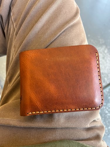 Customer photo review of Rio Grande Bifold Wallet - Chestnut Brown