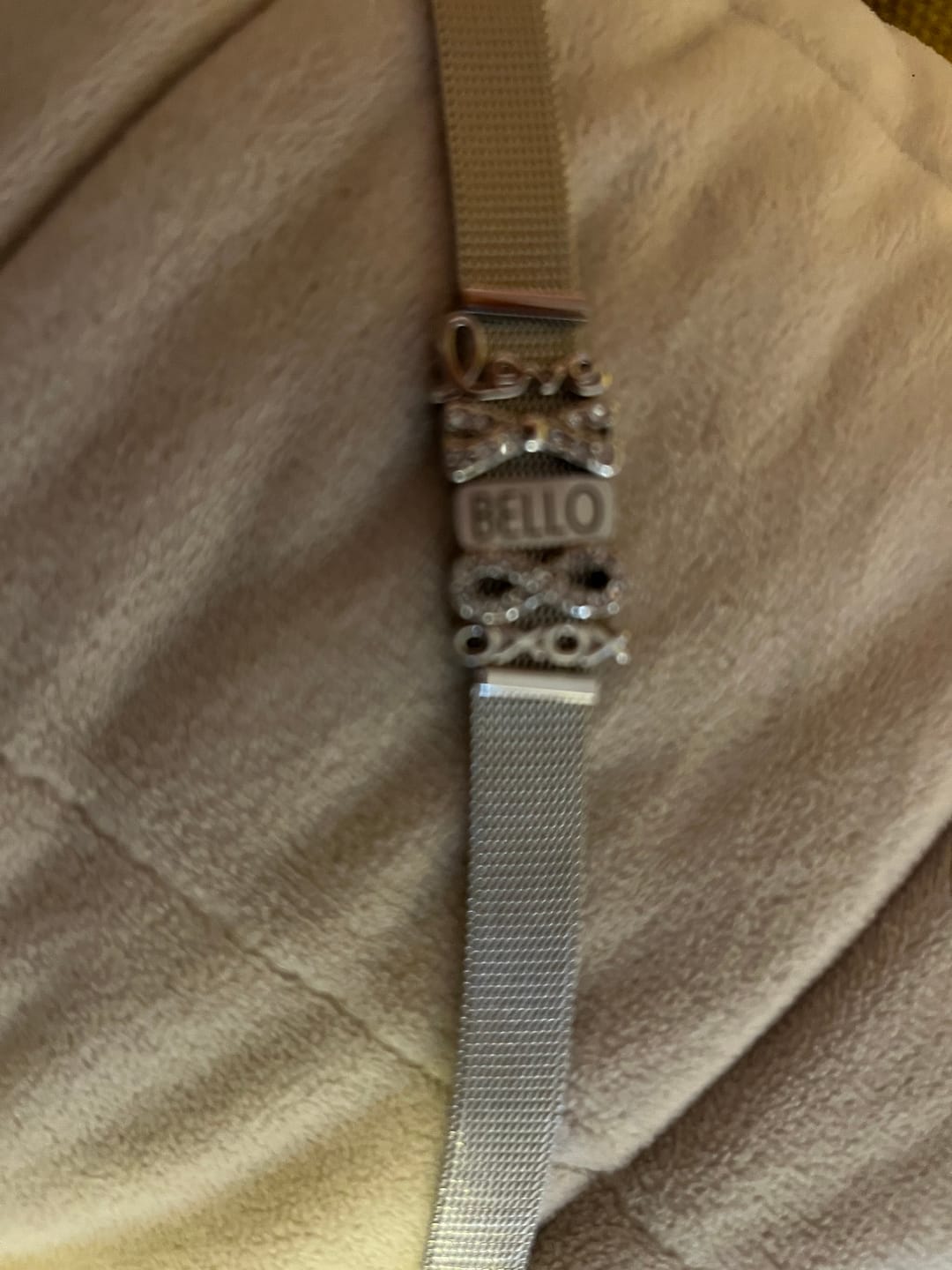 Customer photo review of Mesh charm name silver