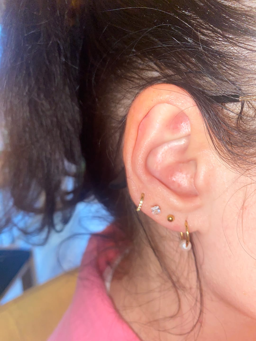 Customer photo review of Crystal Square Labret Piercing - Titan